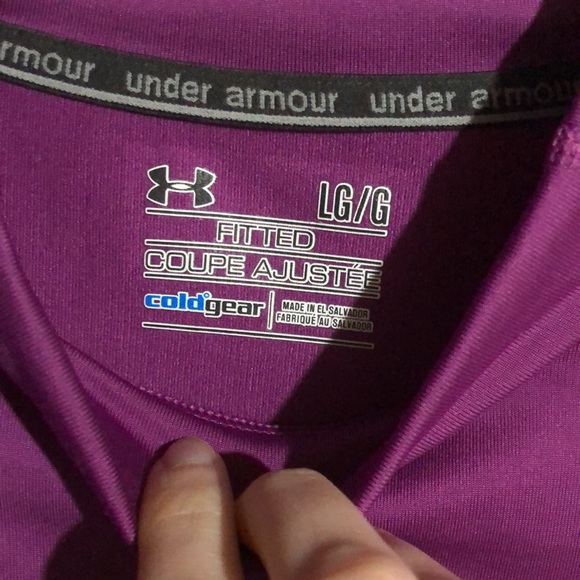 Woman’s purple under armour cold gear top - Picture 3 of 5
